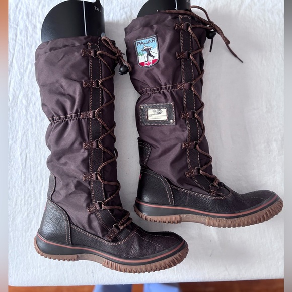 Women’s Pajar Grip Tall Lace Up Water Resistant Lined Snow Boot in Brown Size 9 - Picture 9 of 16